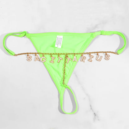 Custom Name Letter Women’s Thong Panties – Sexy Low Waist Adjustable Comfort Lingerie Underwear