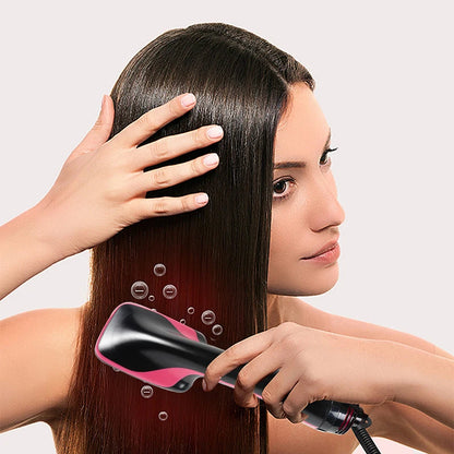 All-in-1 Hot Air Brush Styler – Electric Ion Hair Dryer, Volumizer, Straightener & Curler Comb Roller