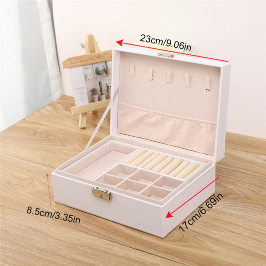 Large Capacity Jewelry Storage Box – Multi-Compartment Organizer for Rings, Necklaces & Earrings