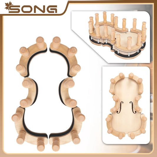 Violin & Viola Repair Clamp - Solid Wood Instrument Making Gluing Tool with Metal Fixing Clip