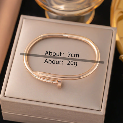 UILZ 316 Titanium Steel Nail Light Bracelet — Luxury Multi-Functional Jewelry for Women