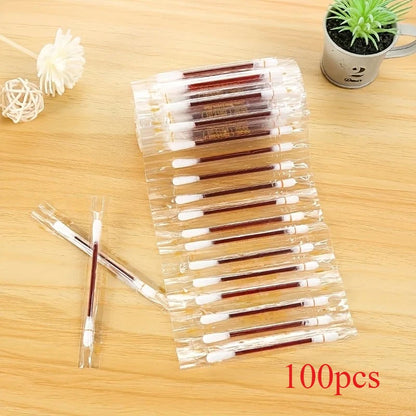 50/100-Piece Disposable Alcohol and Iodine Cotton Swabs – Portable Cleaning Sticks for Skin Care, Hygiene, and First Aid