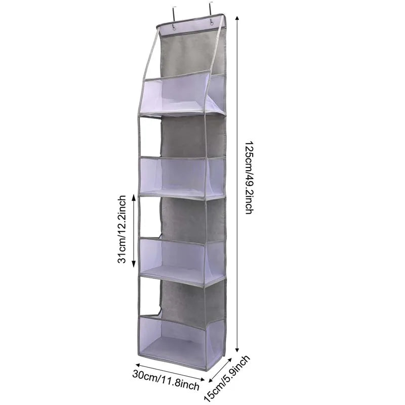 4-Layer Pink Foldable Hanging Storage Bag – Organizer for Bathroom, Snacks, Toys & Clothes