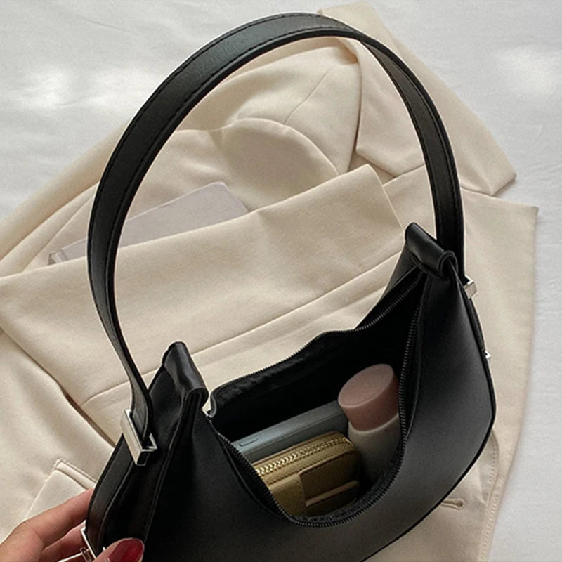 Fashion Luxury PU Leather Hobo Shoulder Bag – Small Clutch Handbag, Underarm Purse, Travel Tote for Women