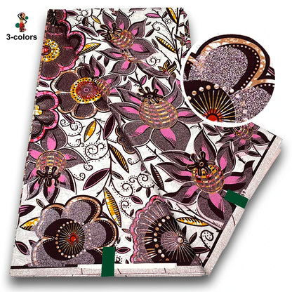 100% Cotton African Wax Print Fabric - Soft Golden Ankara Pagne for Nigerian Fashion & Traditional Wear