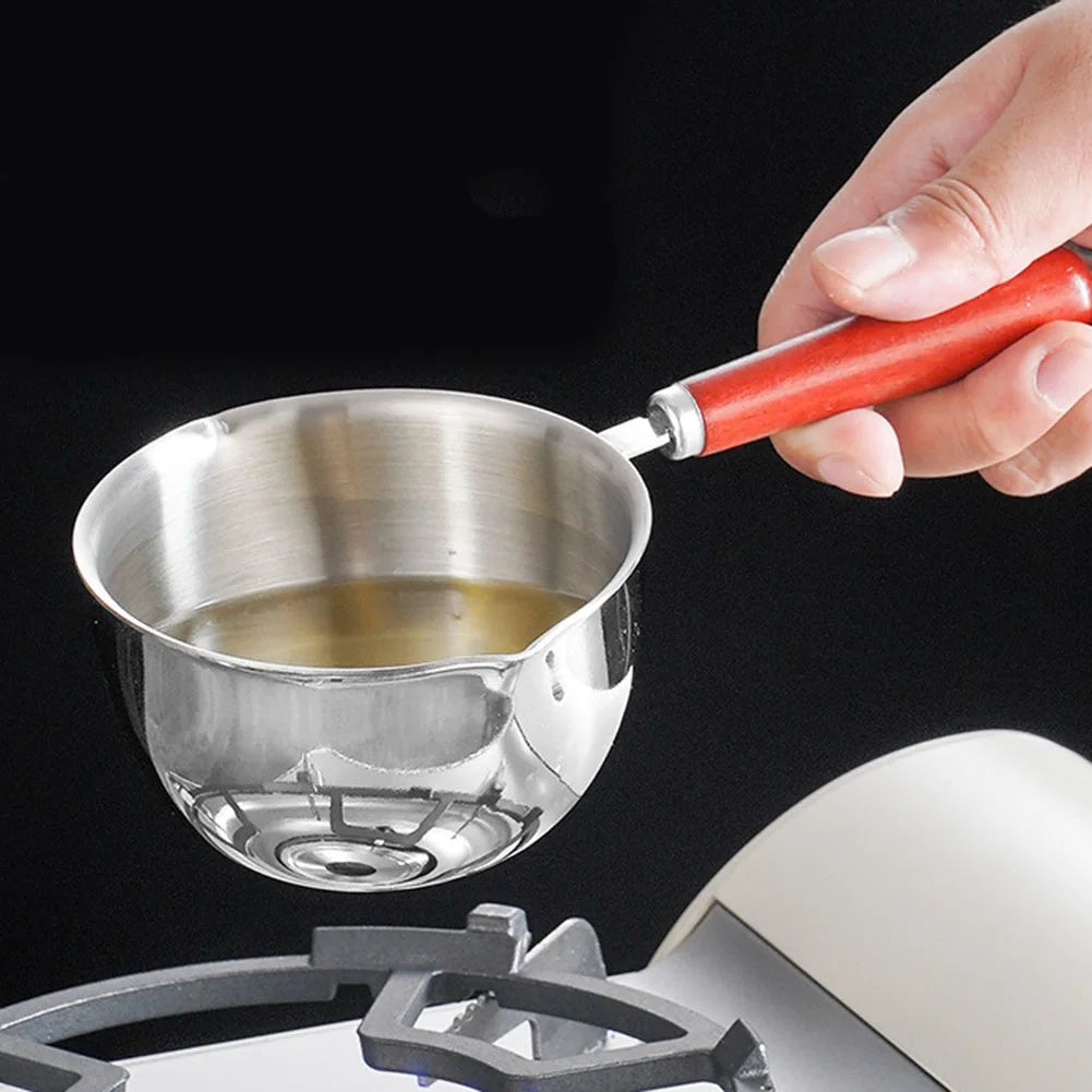 Stainless Steel Saucepan – Hot Oil & Milk Pan for Boiling, Melting & Kitchen Cooking