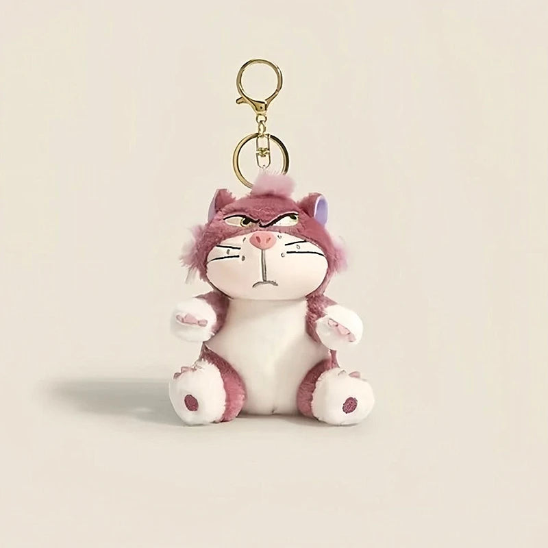 Funny Lucifer Cat Plush Keychain - 12cm Cross-Eyed Kitten Bag Pendant Doll