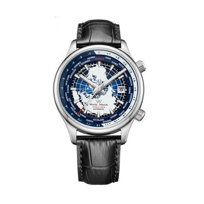 WM Welly Merck Automatic Mechanical Men’s Watch — High-Quality Sapphire, World Time, WM057 Luxury Timepiece