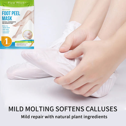 FlowWeek Exfoliating Foot Mask – Removes Dead Skin, Calluses & Dry, Chapped Feet for Smooth, Soft Skin