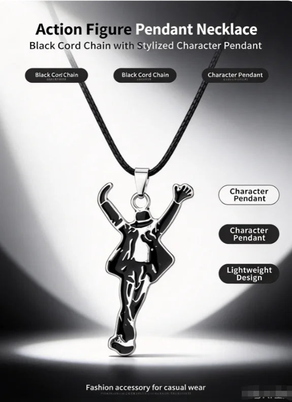 Michael Jackson BAD Pendant Necklace - Classic Rock and Roll Music Fan Jewelry Gift for Men and Women