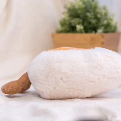 New Cartoon Egg Stuffed Toy – Breakfast Bread & Toast Plush Doll, Fun Pillow for Baby Comfort & Xmas Gifts