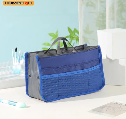 HOMEFISH Multi-Function Large Capacity Makeup & Toiletry Bag – Portable Double-Zipper Travel Organizer Mommy Bag with Multiple Pockets
