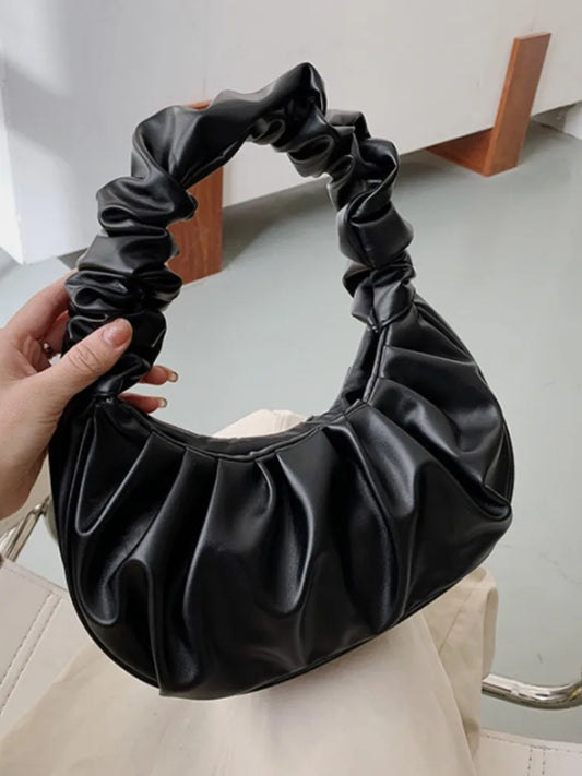 Fashion Pleated Cloud Handbag for Women – PU Leather Shoulder Bag, Casual Armpit Bag & Shopping Tote