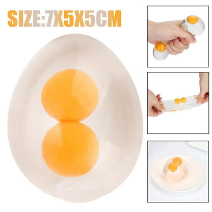 Funky Egg Squishy Ball – Clear Splat Squeeze Toy for Kids & Adults, Easter Basket Filler