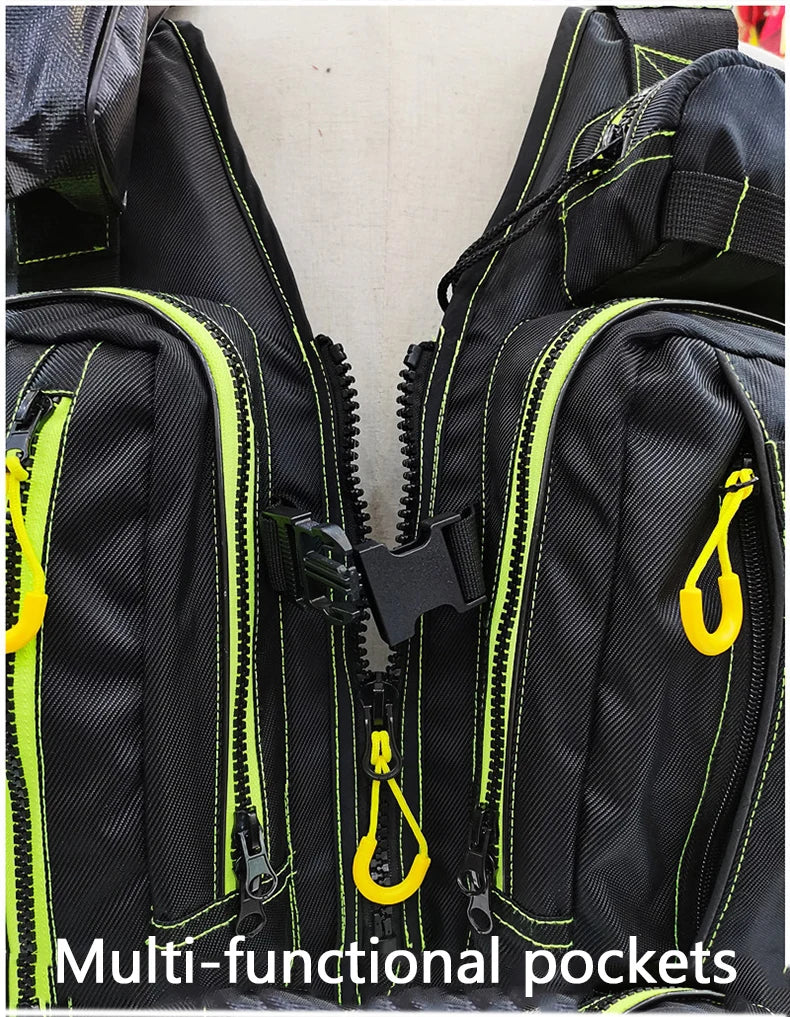 Multi-Functional Life Jacket Vest for Outdoor Fishing – Safety Vest with Storage Pockets & Buoyant Materials