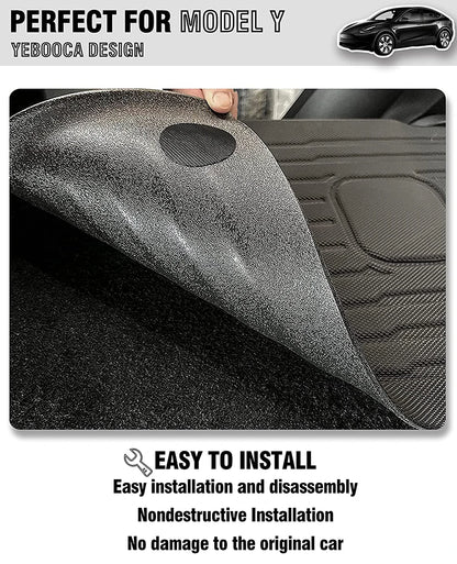 Rear Seat Backrest Protector for Tesla Model Y 2020-2025 – Juniper Trunk Anti-Scratch & Anti-Dirty Mat with Velcro