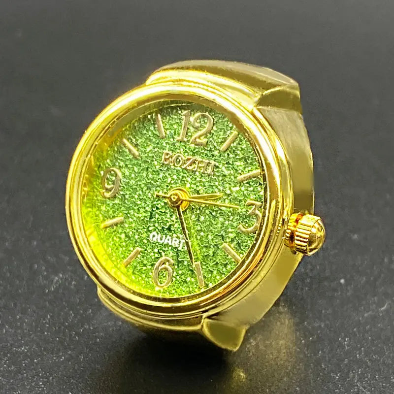 Kiss Jewelry Digital Quartz Finger Watch Ring – Mini Elastic Punk Style Clock Ring for Women, Men & Couple Teens Accessory