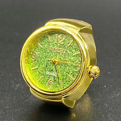 Kiss Jewelry Digital Quartz Finger Watch Ring – Mini Elastic Punk Style Clock Ring for Women, Men & Couple Teens Accessory