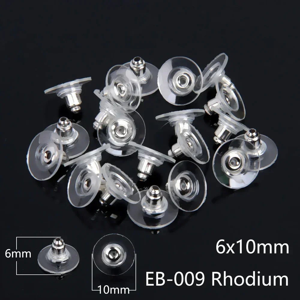 50–2000PCS Soft Silicone Earring Back Stoppers – Clear Rubber Stud Earring Safety Backs, DIY Jewelry Findings Accessories for Secure Fit