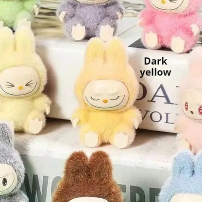 Labubu Mini Plush Toy 4.3cm – Sitting Posture Handmade Cartoon DIY Desktop Ornament Mystery Box Gift