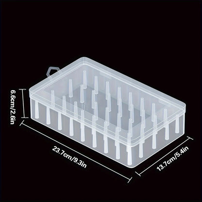 42-Roll Sewing Thread Storage Box - Transparent Portable Embroidery & Sewing Organizer