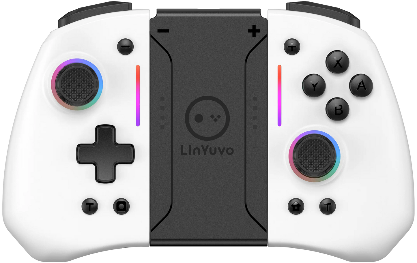 LinYuvo KS42 Meteor Light Wireless Joypad — RGB 8-Color Controller with Programmable Turbo & Vibration for Switch/Lite/OLED