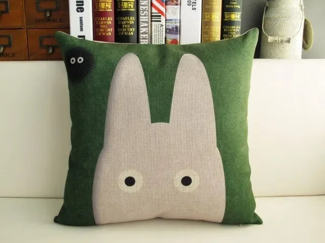 Totoro Cat Pattern Cushion Cover 45x45cm – Anime Decorative Pillow Case