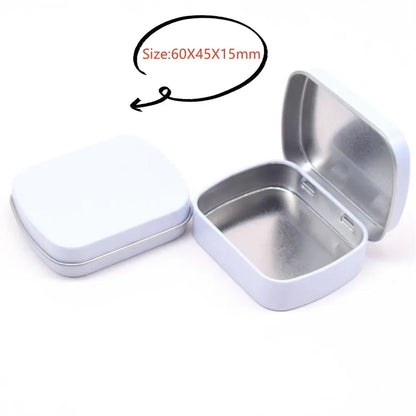 Square Silver Tin Storage Boxes – Small Metal Box for Jewelry, Keys, Coins & Wedding Candy