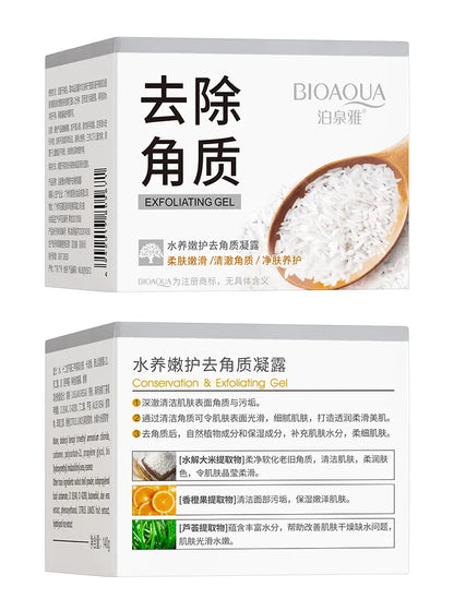 BIOAQUA White Rice Exfoliating Gel – Moisturizing & Nourishing Facial Scrub for Smooth Skin Skincare