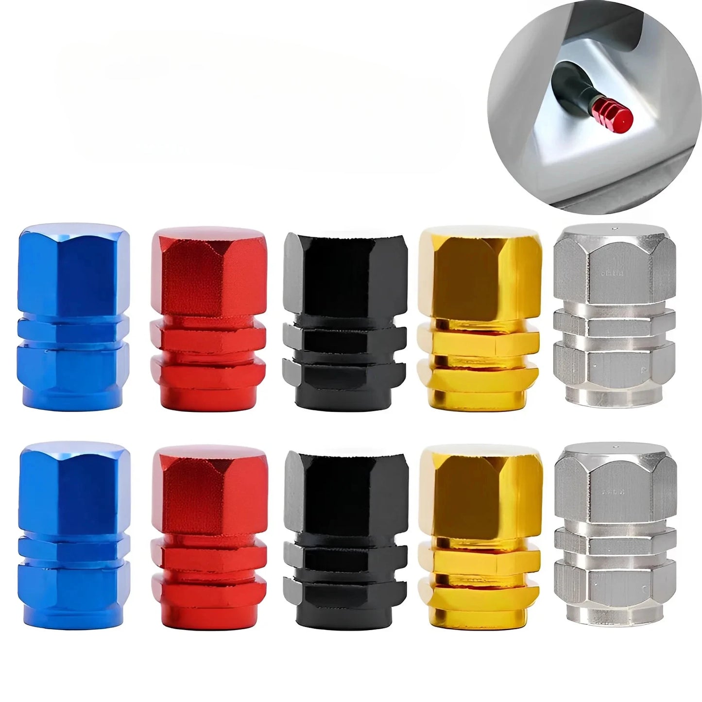 4/10PCS Aluminum Car Tire Valve Stem Caps – Waterproof Airdust-Proof Rim Covers