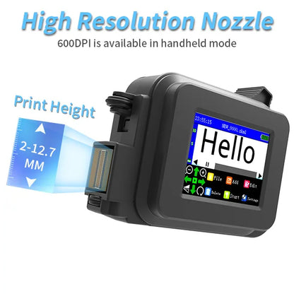Iottim 12.7mm Mini Portable Inkjet Printer – Handheld Date, QR Code, Logo & Batch Number Printer for Small Business Labeling