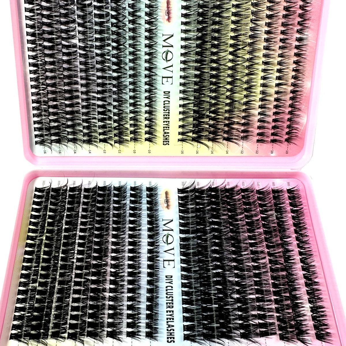 640-Piece 5D Cluster Lashes Kit – Fluffy Thick Volume Eyelash Extension Set, Mixed Tray Faux Mink Lashes for DIY & Salon Makeup