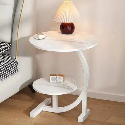Modern Small Side Table - Compact Bedside Nightstand & Coffee Table for Bedroom, Living Room, Sofa & Balcony