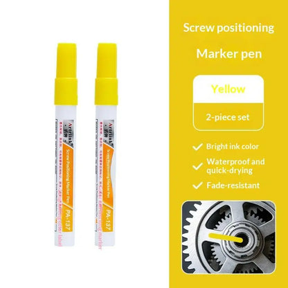 Screw Positioning Marker Pen - Waterproof Quick-Drying Permanent Marking Pen for Automotive & Mechanical Assembly