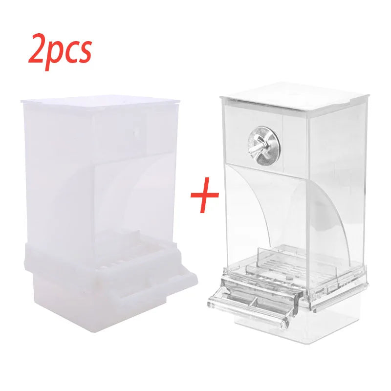 No-Mess Automatic Bird Feeder – Acrylic Parrot Seed & Water Dispenser for Small & Medium Parakeets Cage Accessories