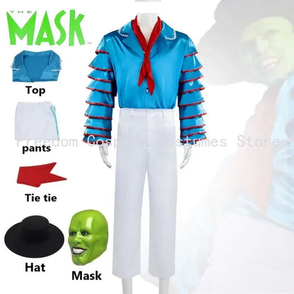 The Mask Jim Carrey Cosplay Costume — Unisex Adult Suit Set for Halloween, Carnival & Party Dress-Up