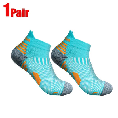 Breathable Compression Ankle Socks for Men & Women – Low Cut Athletic Running, Fitness & Marathon Performance Socks (1–3 Pairs)