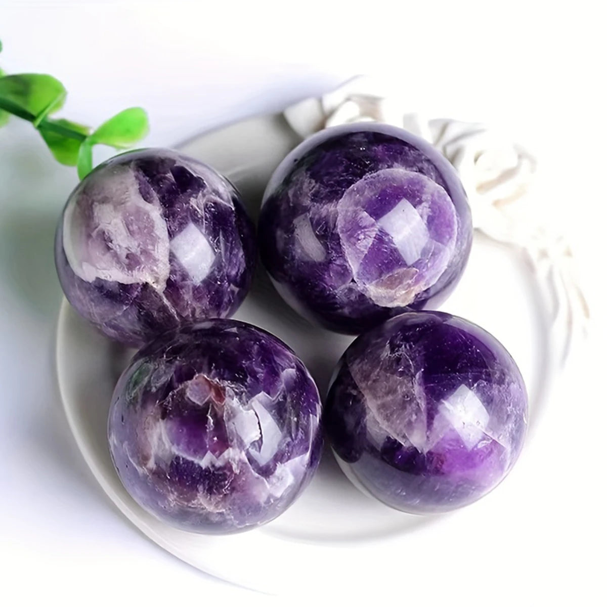 5PCS Natural Amethyst Healing Crystal Gems – Energy Stones for Yoga & Home Decor