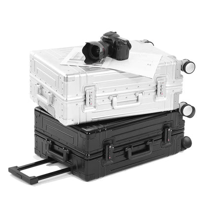 2024 Aluminum Luggage Set with Wheels – Durable Carry-On & Checked Suitcases for Men, Women, and Girls (20/24/26/28 Inch)