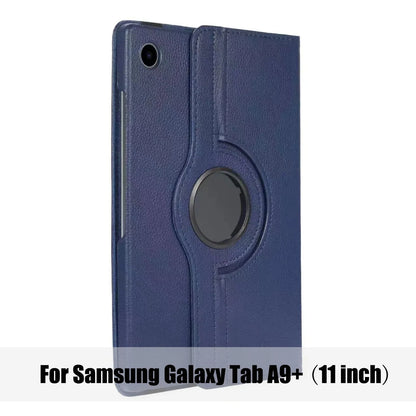 Samsung Galaxy Tab A9+ (11-inch) 2023 Case – PU Leather Cover with Sleep/Wake Function, 360° Rotating Stand & Protective Shell