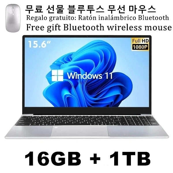 CARBAYTA 15.6" Laptop – Intel Celeron N5095, 16–32GB RAM, 128GB–2TB SSD, Windows 11, 1080P Notebook for Office & Study
