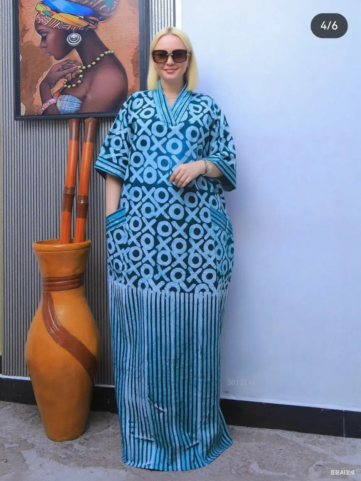 Plus Size African Maxi Dress - Traditional Dashiki Ankara Kaftan Abaya Robe