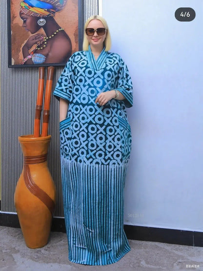 Plus Size African Maxi Dress - Traditional Dashiki Ankara Kaftan Abaya Robe