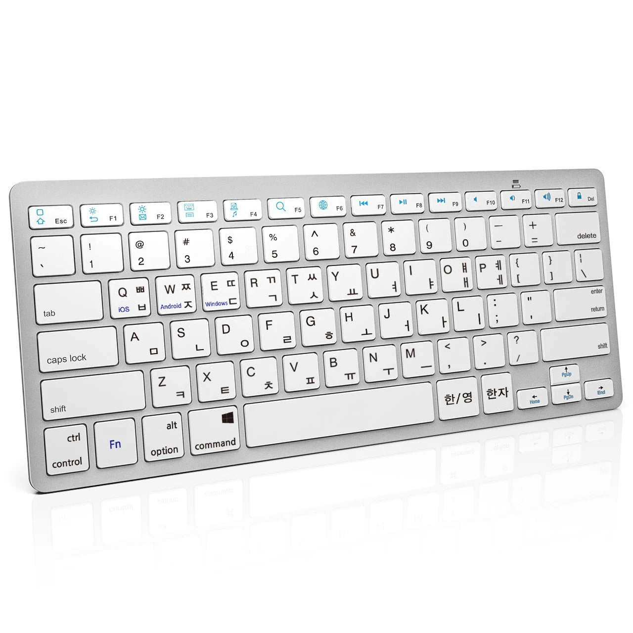 Ultra Slim Universal Wireless Bluetooth Keyboard – Russian, Spanish, French, German, Hebrew & Brazilian Portuguese for iOS, Android & Windows