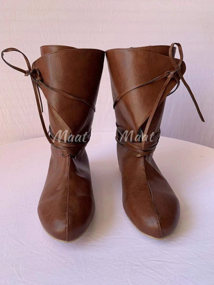 Medieval Viking PU Boots - Renaissance Knight Cosplay Shoes for Men & Women
