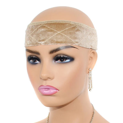 Adjustable Velvet Wig Grip Band - No-Slip Headband for Lace Front Wigs, Secure Wig Holder for Women