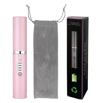 2-in-1 Wireless Hair Straightener & Curler – USB Rechargeable Diamond Design Styling Brush for Travel & Home