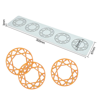 Various Leaves & Geometric Flower Silicone Cake Lace Mold — Cake Decorating Border Tool for Baking