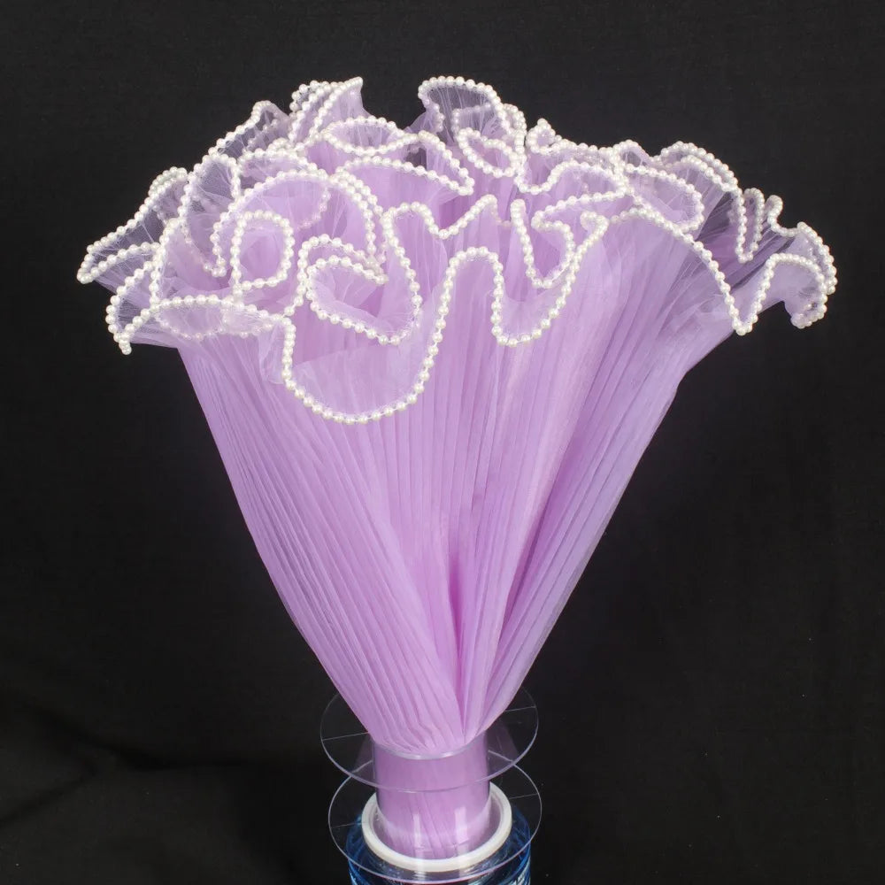 28cm x 4Yards Pearl Lace Flower Wrapping Mesh – Handmade Bouquet & Gift Wrapping Cloth