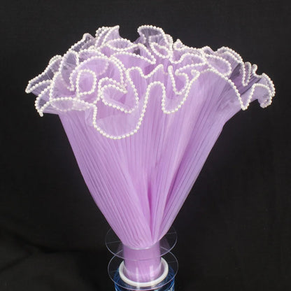 28cm x 4Yards Pearl Lace Flower Wrapping Mesh – Handmade Bouquet & Gift Wrapping Cloth